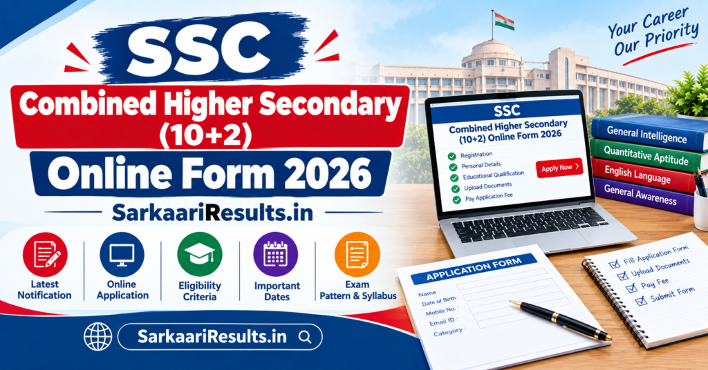 SSC Combined Higher Secondary 10+2 Online Form 2026